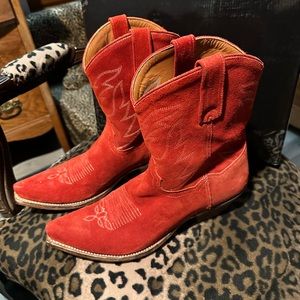 Red Suede Western Boots
